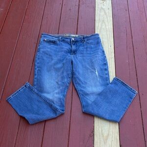 Lee Modern Series Midrise Fit Skinny Leg Women’s 16 Short Distressed Blue Jeans